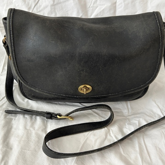 Coach Handbags - Coach Black Crossbody Bag with Gold Accents